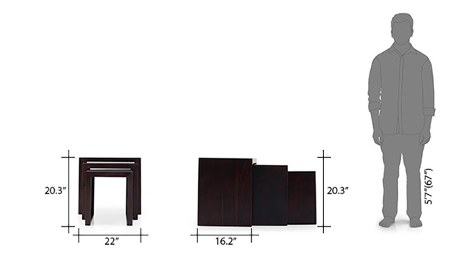 Xeliot Nested Stools Mahogany
